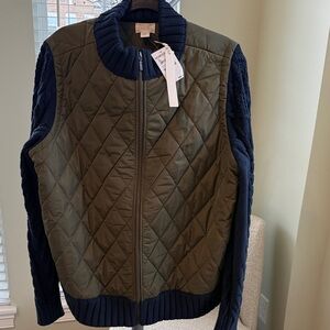 NWT - Caslon Jacket with cable knit sleeves